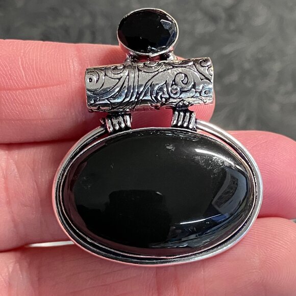 Witchy Black Obsidian Stone Jewelry Crystal Pendant - Picture 1 of 5